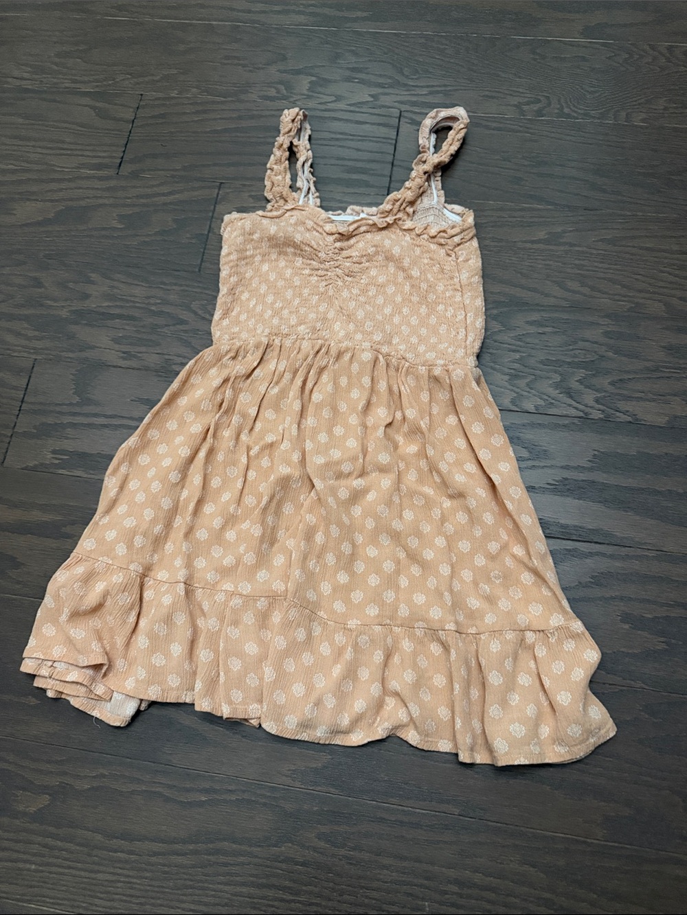 Women’s Peach Printed Summer Sundress with Smocked Bodice by Salty Lemon